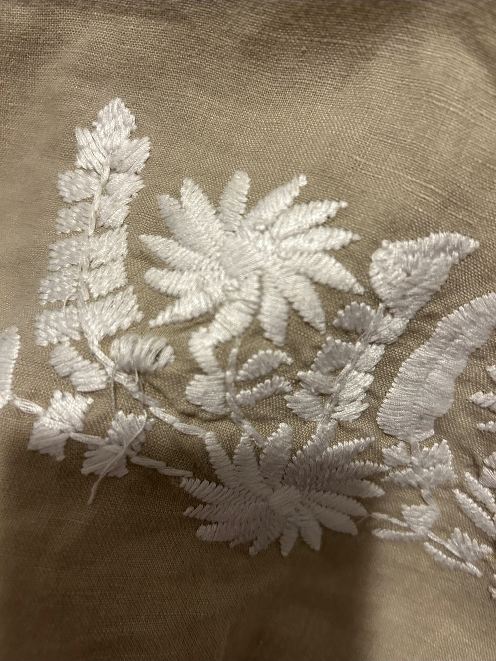 Zara Beige Mini Dress with White Embroidered Floral Detail - Picture 6 of 6